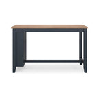 Counter Height Dining Table with Storage Shelves, Dark Blue and Brown