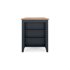 Counter Height Dining Table with Storage Shelves, Dark Blue and Brown