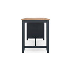 Counter Height Dining Table with Storage Shelves, Dark Blue and Brown