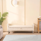 Corduroy Storage Bench with Armrests for Living Room, Entryway and Bedroom