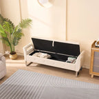 Corduroy Storage Bench with Armrests for Living Room, Entryway and Bedroom