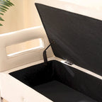 Corduroy Storage Bench with Armrests for Living Room, Entryway and Bedroom