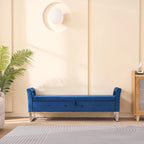 Corduroy Storage Bench with Armrests for Living Room, Entryway and Bedroom