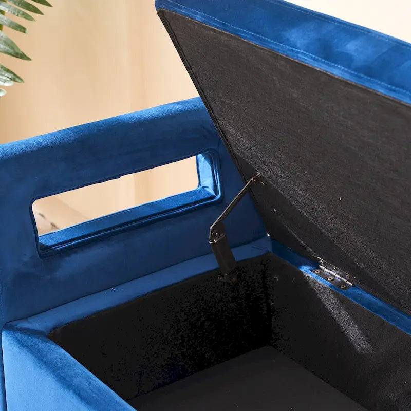 Corduroy Storage Bench with Armrests for Living Room, Entryway and Bedroom