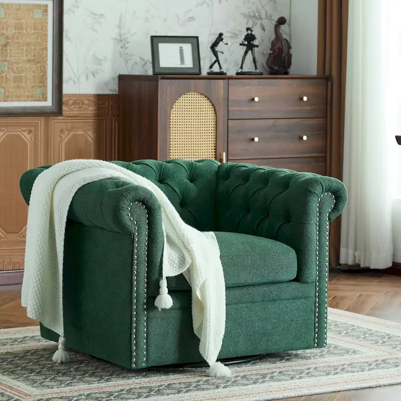 Chesterfield Swivel Tufted Club Chair
