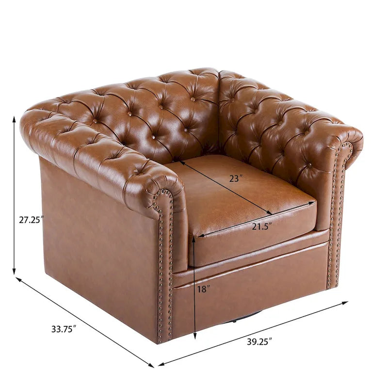 Chesterfield Swivel Tufted Club Chair