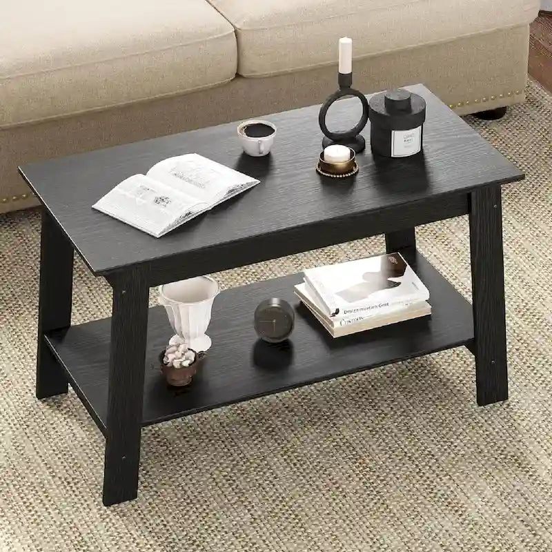 Kleiner Couchtisch im rustikal-industriellen Stil mit zweistufigem Stauraum