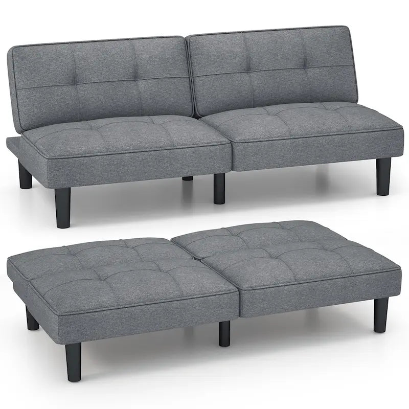 Convertible Folding Futon Sofa Bed with 6-Position Adjustable Backrest