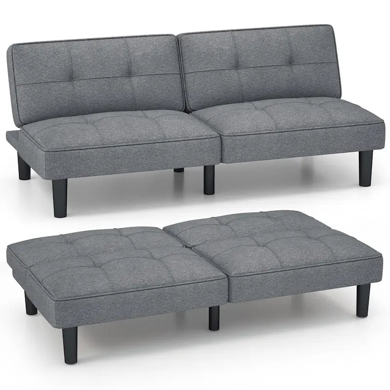 Costway Convertible Folding Futon Sofa Bed with 6-Position Adjustable - See Details