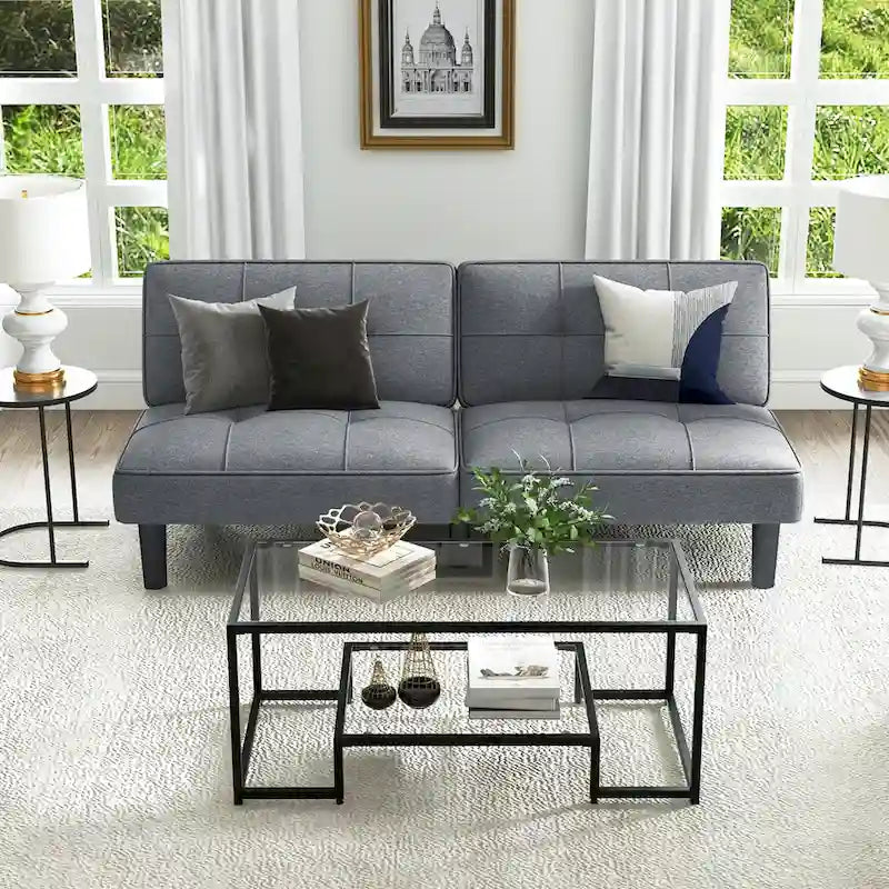 Convertible Folding Futon Sofa Bed with 6-Position Adjustable Backrest