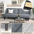 Convertible Folding Futon Sofa Bed with 6-Position Adjustable Backrest