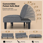 Convertible Folding Futon Sofa Bed with 6-Position Adjustable Backrest