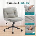 Kancelářská židle na kolečkách Criss Cross, široká otočná židle bez područek z PU kůže, ergonomické pojízdné toaletní křeslo