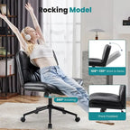 Kancelářská židle na kolečkách Criss Cross, široká otočná židle bez područek z PU kůže, ergonomické pojízdné toaletní křeslo
