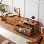 Modern TV Stand with 4 Drawers and Built-In Charging Ports