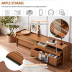Modern TV Stand with 4 Drawers and Built-In Charging Ports