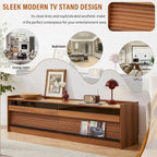 Modern TV Stand with 4 Drawers and Built-In Charging Ports
