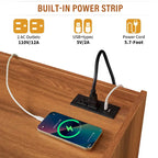 Modern TV Stand with 4 Drawers and Built-In Charging Ports