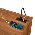 Modern TV Stand with 4 Drawers and Built-In Charging Ports