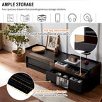 Modern TV Stand with 4 Drawers and Built-In Charging Ports