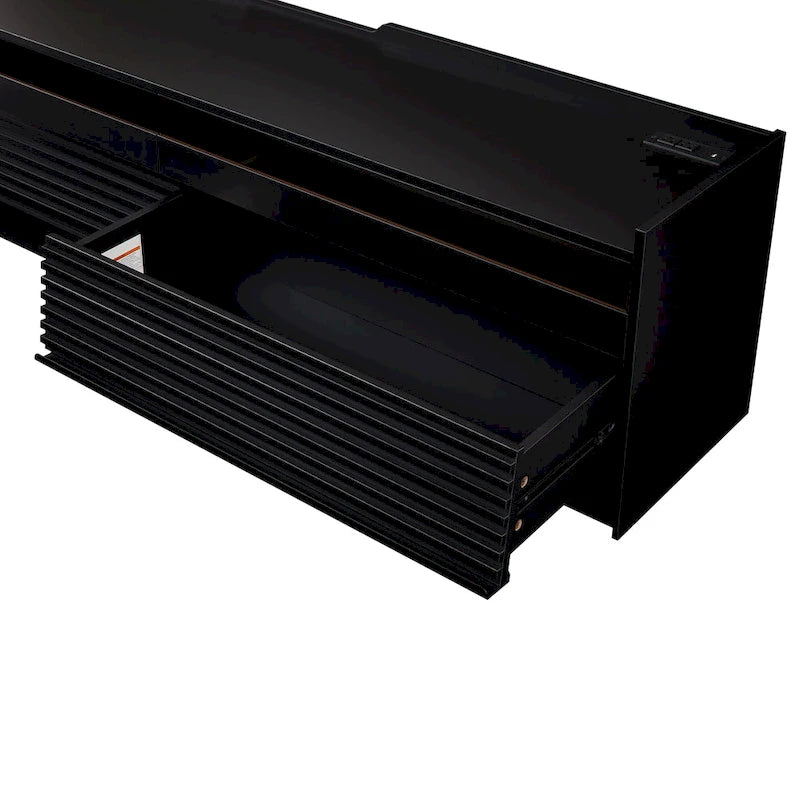 Modern TV Stand with 4 Drawers and Built-In Charging Ports