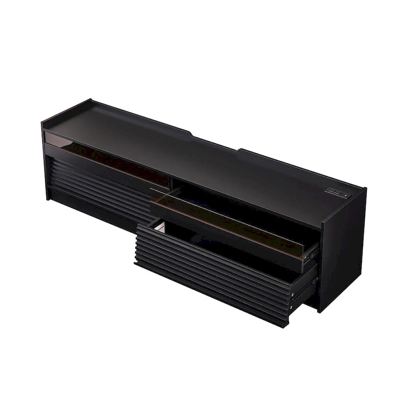 Modern TV Stand with 4 Drawers and Built-In Charging Ports