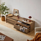 Modern TV Stand with 4 Drawers and Built-In Charging Ports