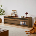 Modern TV Stand with 4 Drawers and Built-In Charging Ports