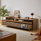 Modern TV Stand with 4 Drawers and Built-In Charging Ports