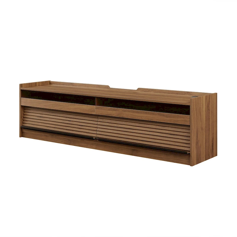 Modern TV Stand with 4 Drawers and Built-In Charging Ports