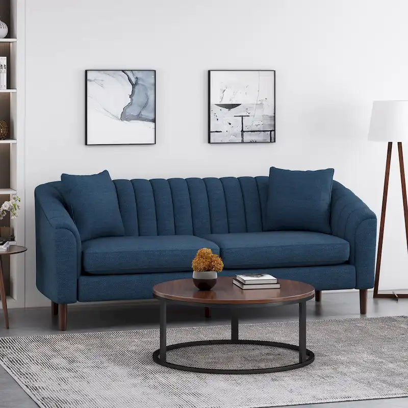 Mid-Century Modern Channel-Tufted Sofa
