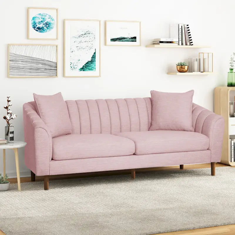 Mid-Century Modern Channel-Tufted Sofa
