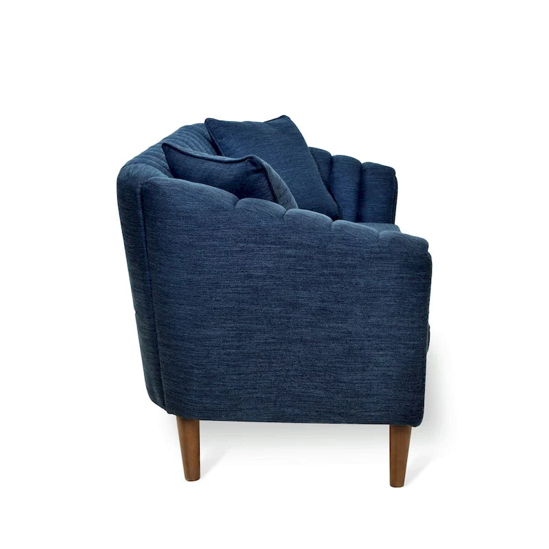 Sofa im Mid-Century-Stil mit kanalartiger Steppung