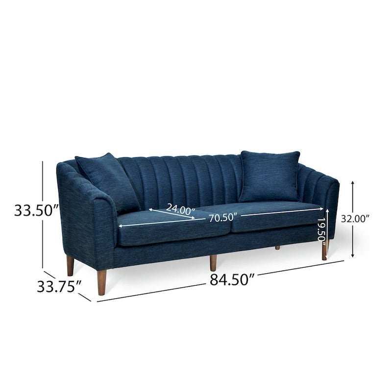 Sofa im Mid-Century-Stil mit kanalartiger Steppung