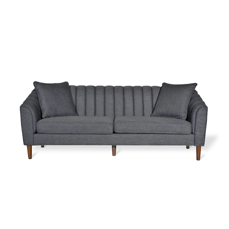Sofa im Mid-Century-Stil mit kanalartiger Steppung
