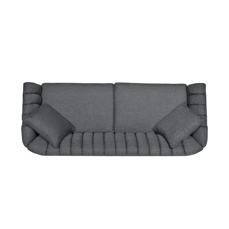 Sofa im Mid-Century-Stil mit kanalartiger Steppung