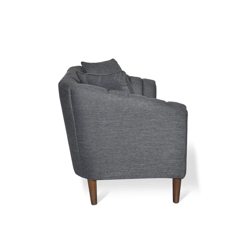 Sofa im Mid-Century-Stil mit kanalartiger Steppung