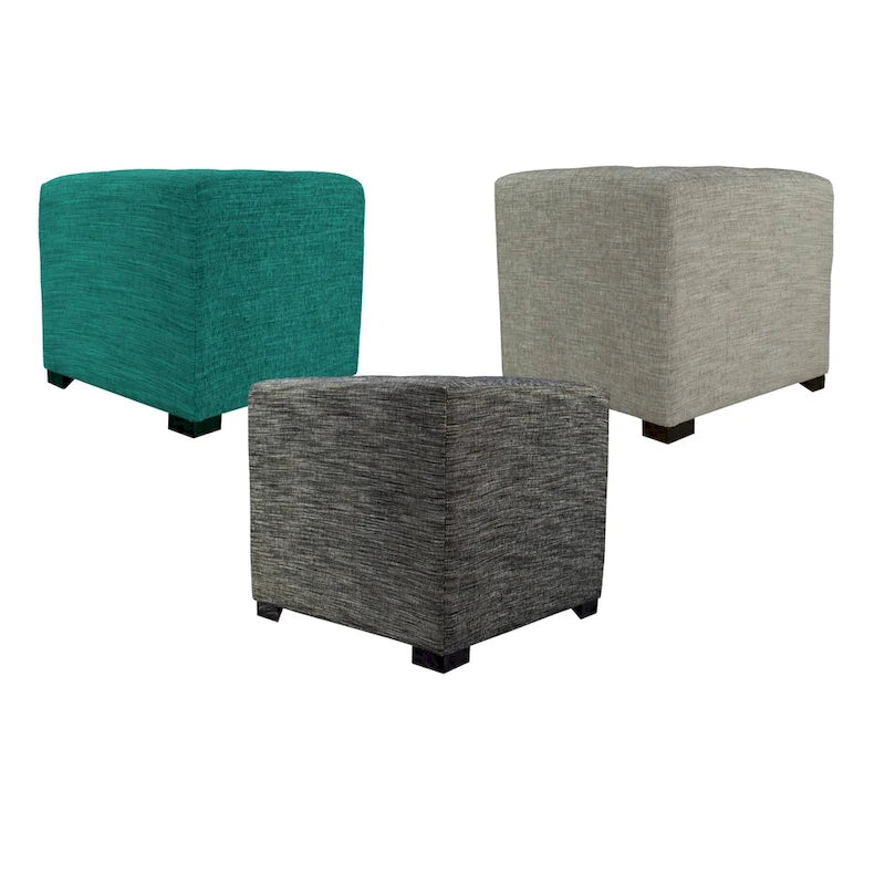 Pouf quadrato con trapuntatura a bottoni