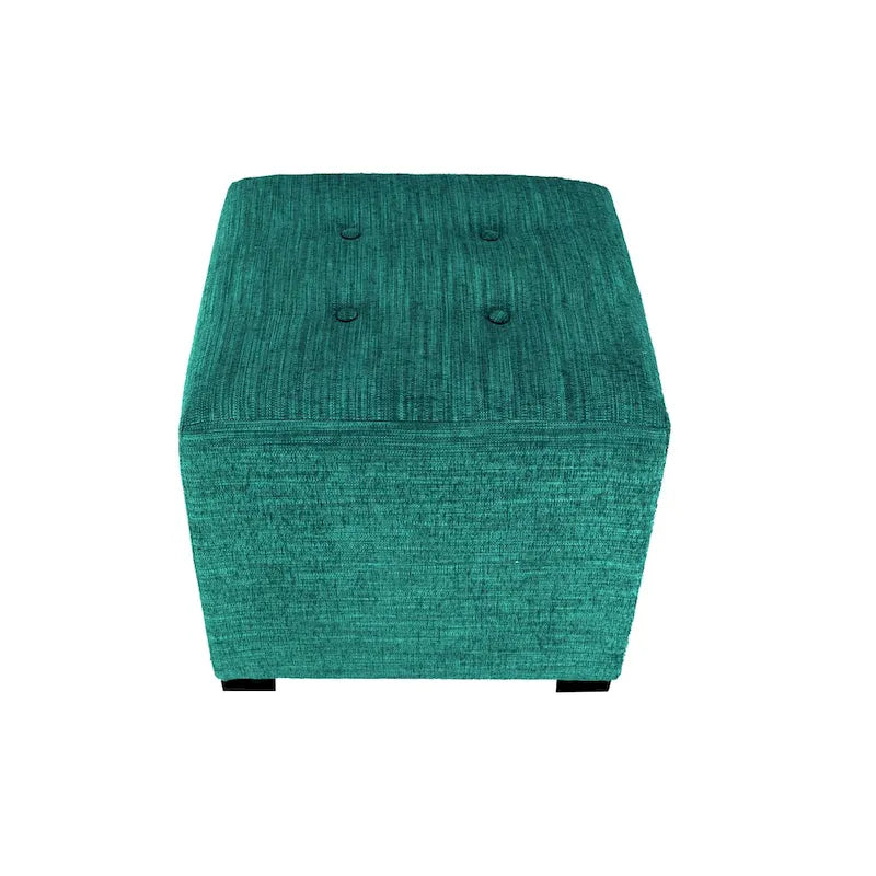 Pouf quadrato con trapuntatura a bottoni