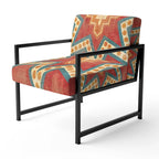Fauteuil d’appoint capitonné en tissu orange marocain - fauteuil avec accoudoirs
