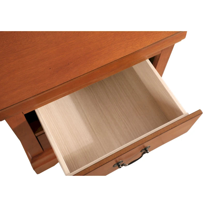 Traditional Two-Drawer Wooden Nightstand