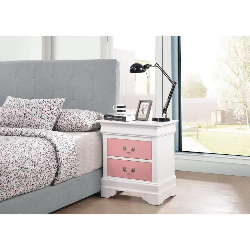 Traditional Two-Drawer Wooden Nightstand