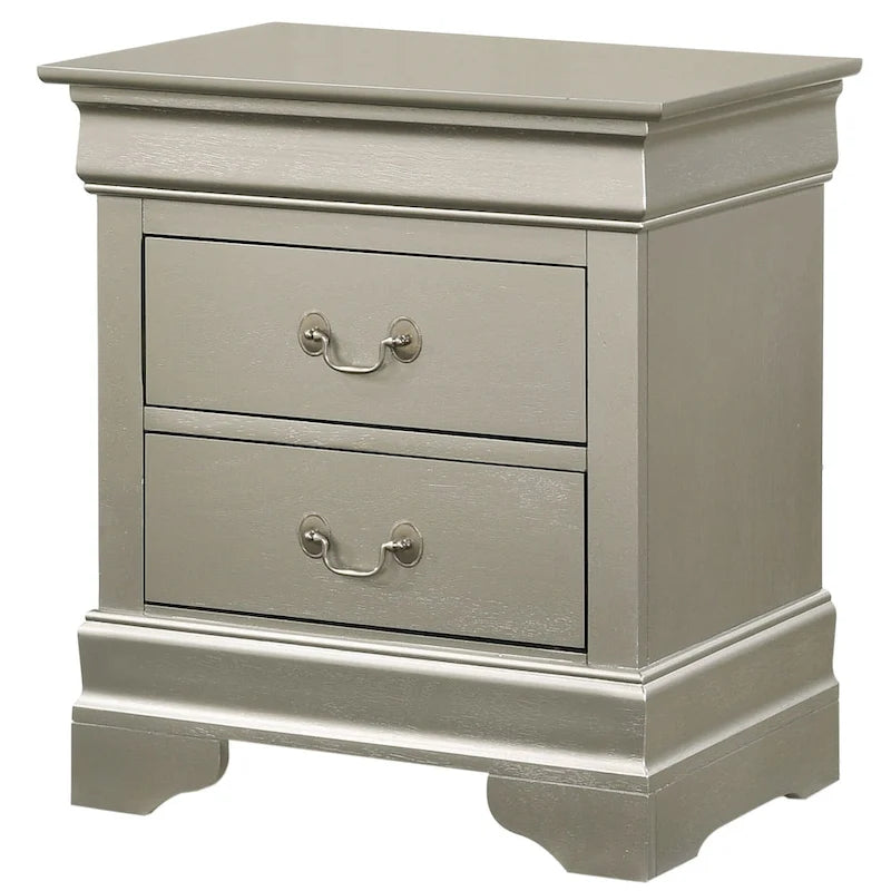 Traditional Two-Drawer Wooden Nightstand