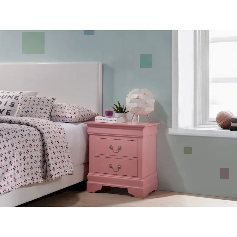 Traditional Two-Drawer Wooden Nightstand