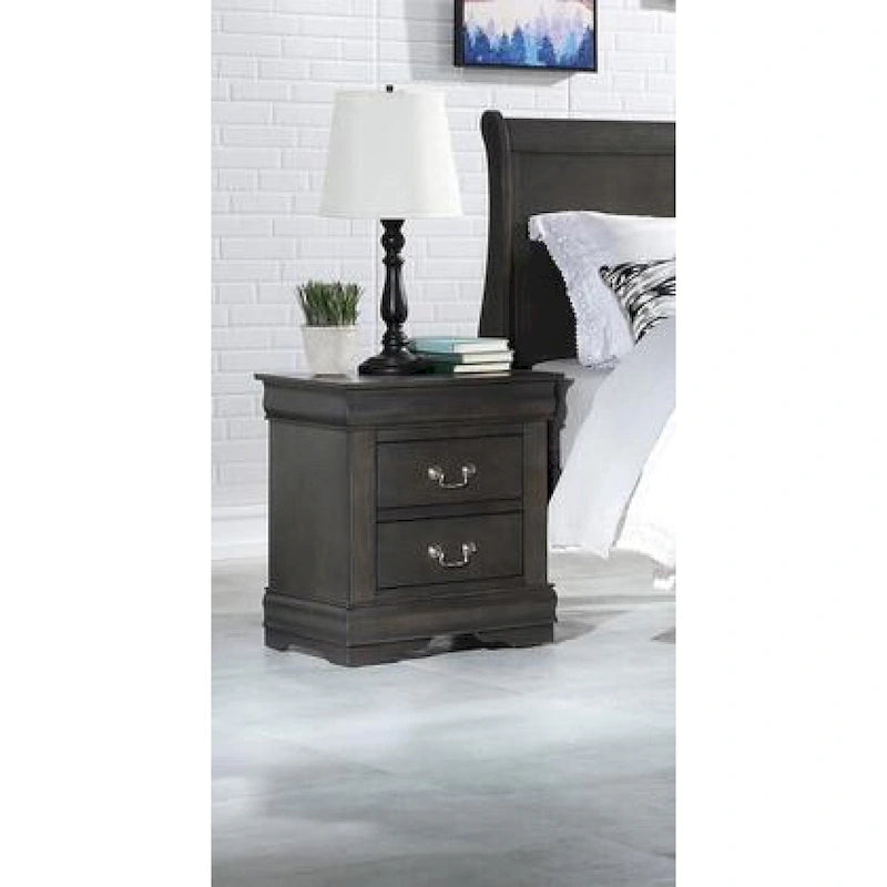 Cherry Nightstand with Brushed Nickel Hardware