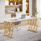 63-Inch Executive Desk and Conference Table for 4–6 People