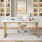 63-Inch Executive Desk and Conference Table for 4–6 People