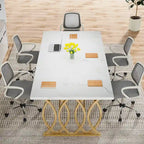 63-Inch Executive Desk and Conference Table for 4–6 People