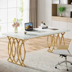 63-Inch Executive Desk and Conference Table for 4–6 People