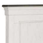 Queen-Panelbett in Weiß und Anthrazit mit gebürsteter Oberfläche